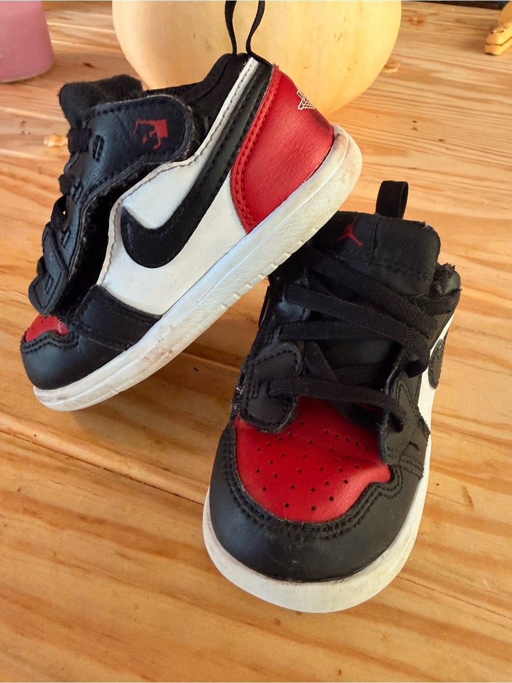 Jordan Kids Red, Black & White High-Top Sneakers